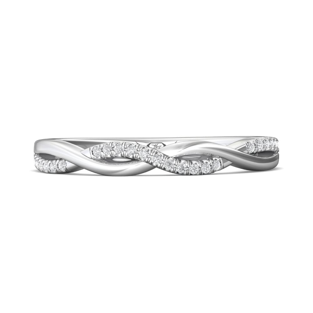 FlyerFit® Platinum Micropave Cutdown Wedding Band