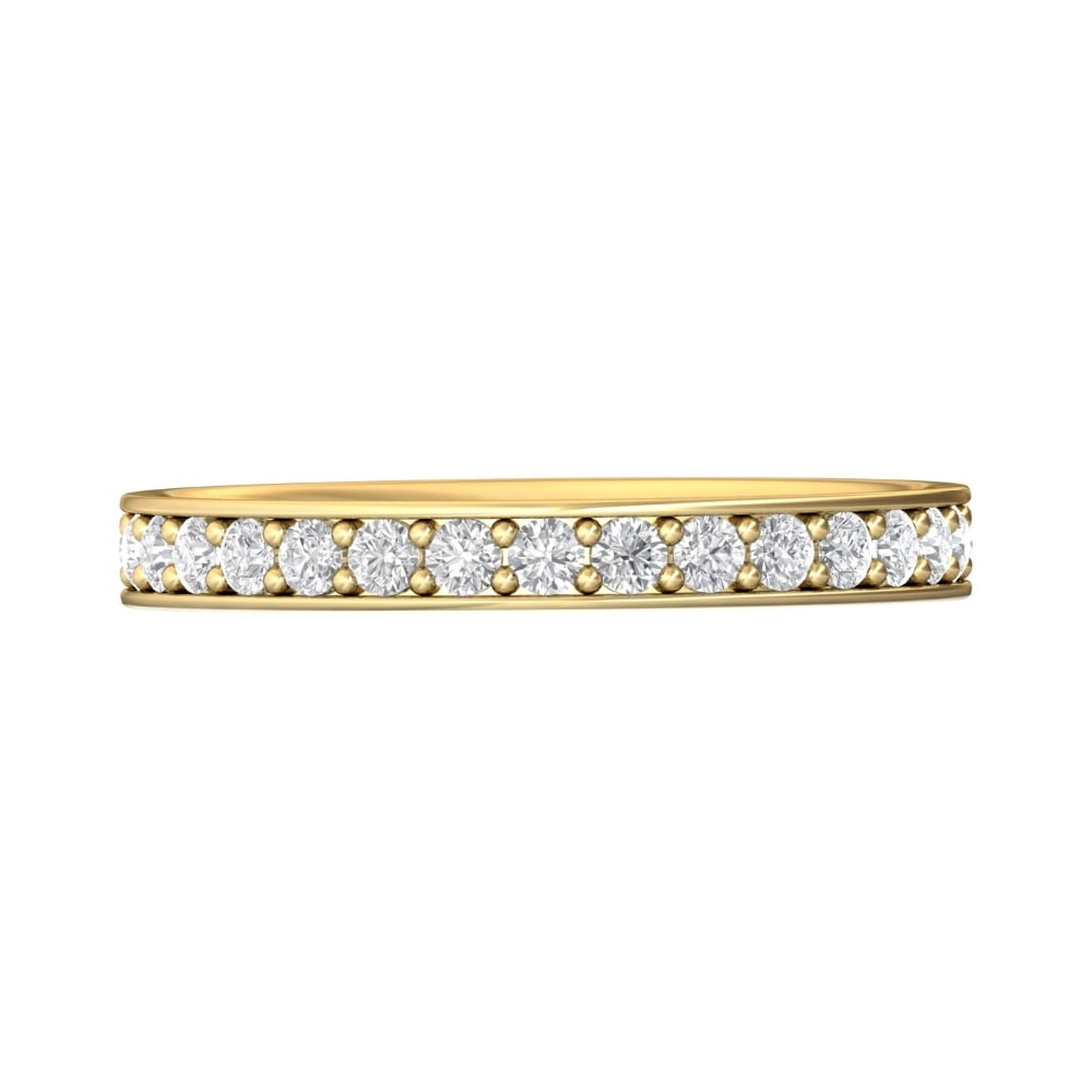 FlyerFit® 14K Yellow Gold Micropave Bead Set Wedding Band