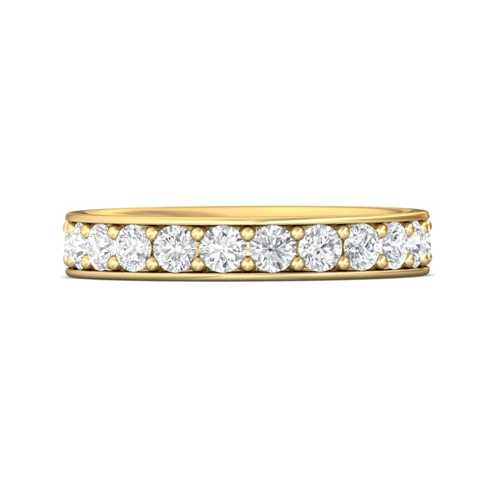 FlyerFit® 14K Yellow Gold Micropave Bead Set Wedding Band