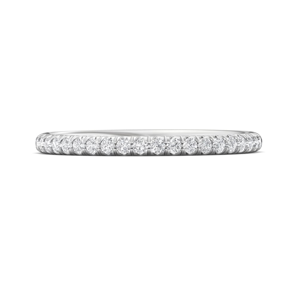 FlyerFit® Platinum Micropave Cutdown Wedding Band