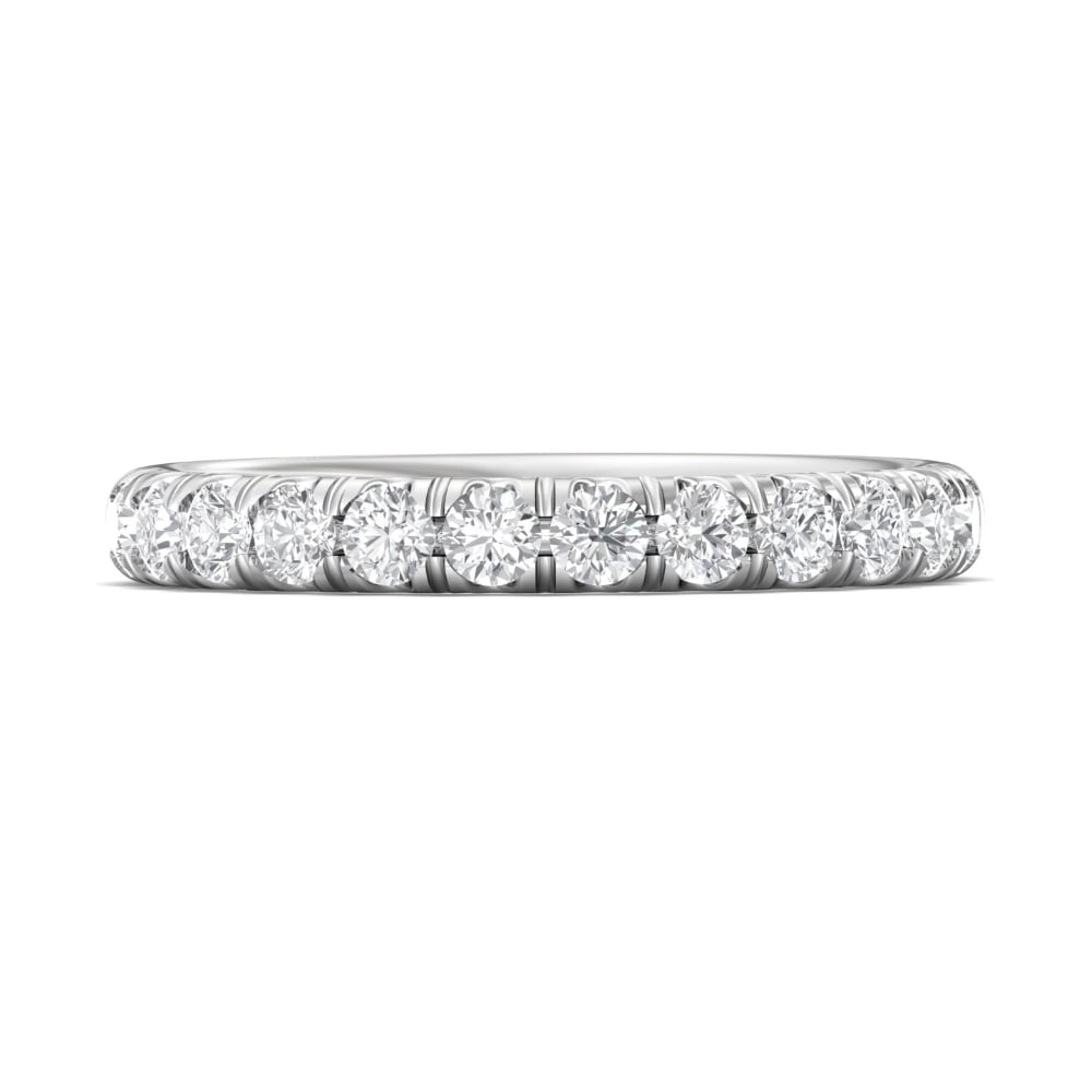 FlyerFit® Platinum Micropave Cutdown Wedding Band