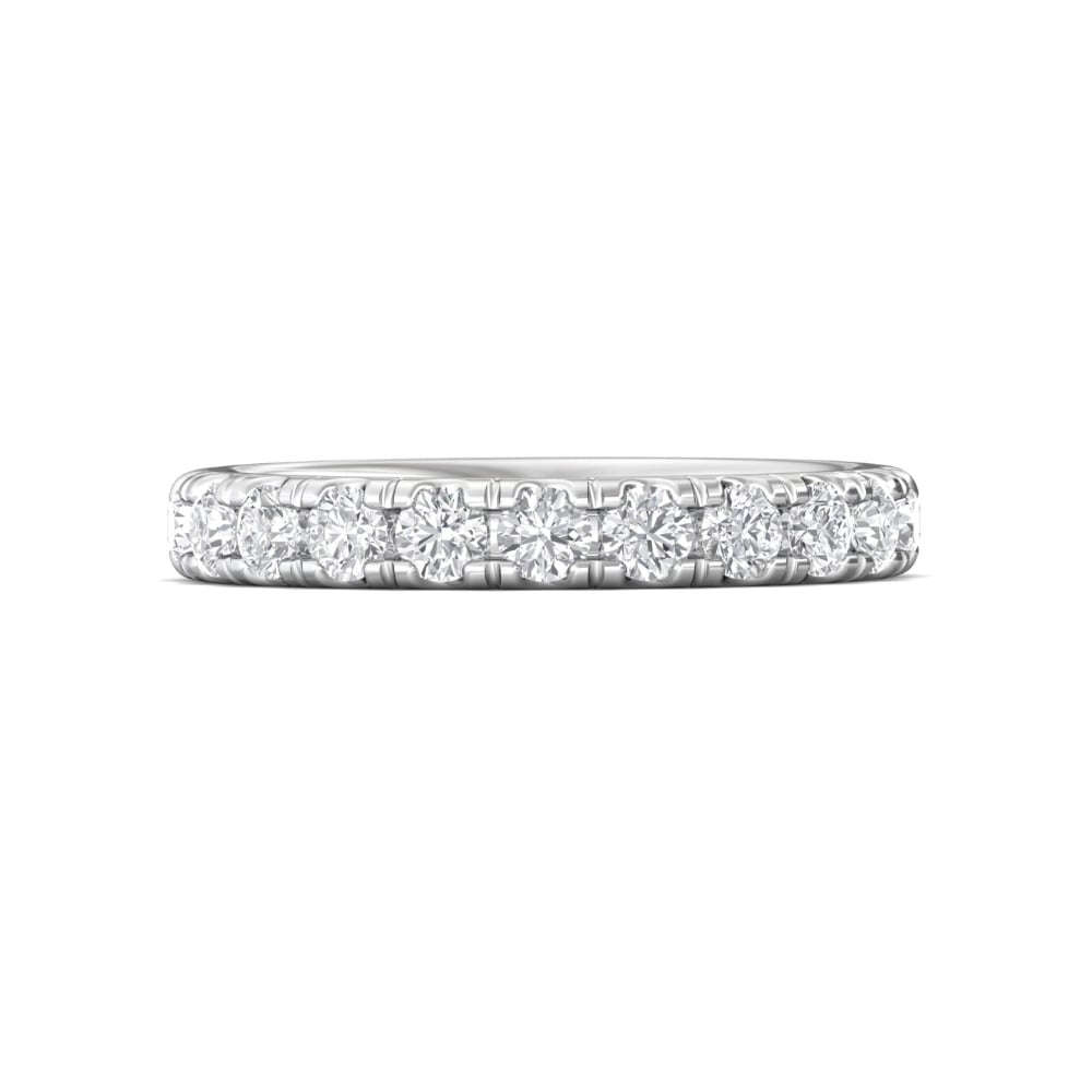 FlyerFit® Platinum Micropave Cutdown Wedding Band