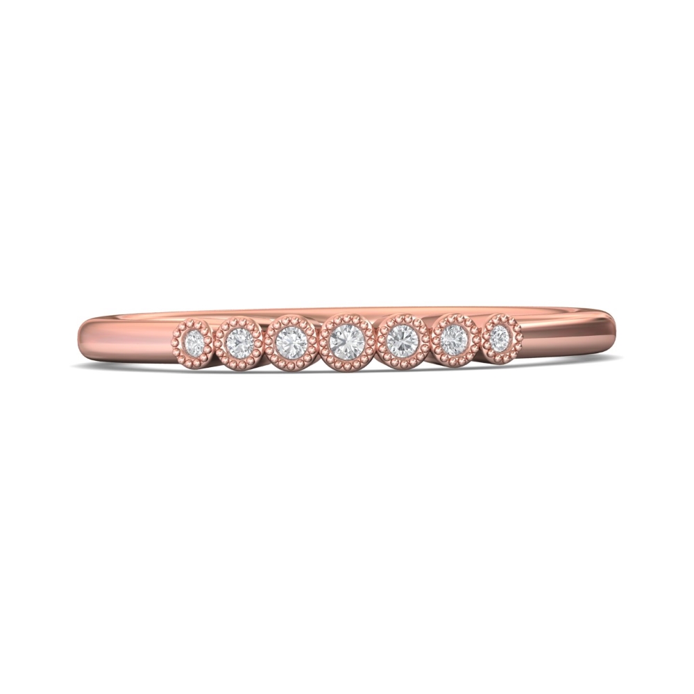 FlyerFit® 14K Pink Gold Channel  Wedding Band