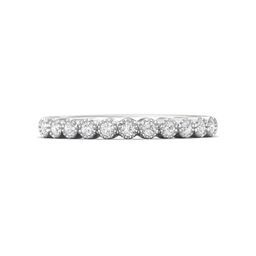 FlyerFit® 18K White Gold Channel  Wedding Band