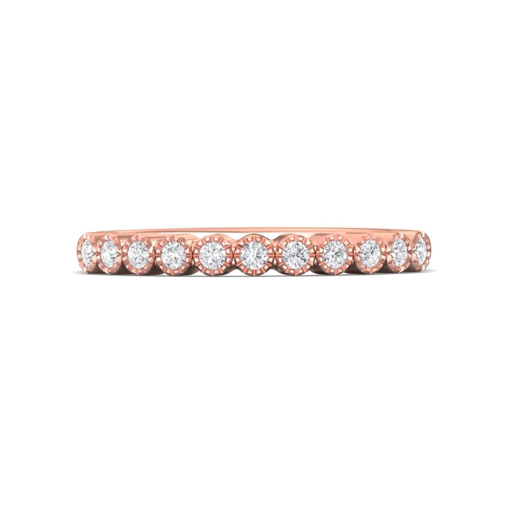 FlyerFit® 18K Pink Gold Channel  Wedding Band