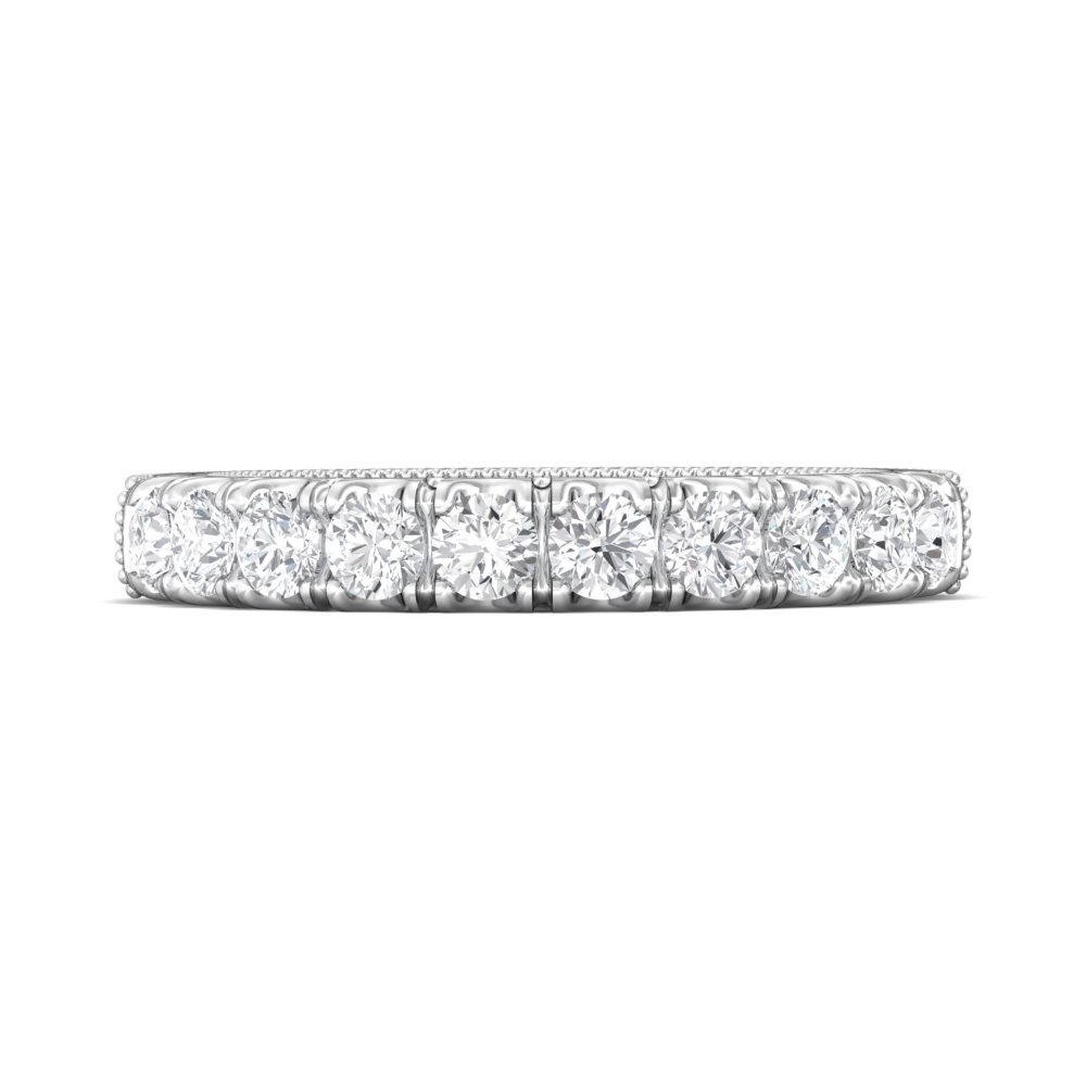 FlyerFit® 14K White Gold Vintage Wedding Band