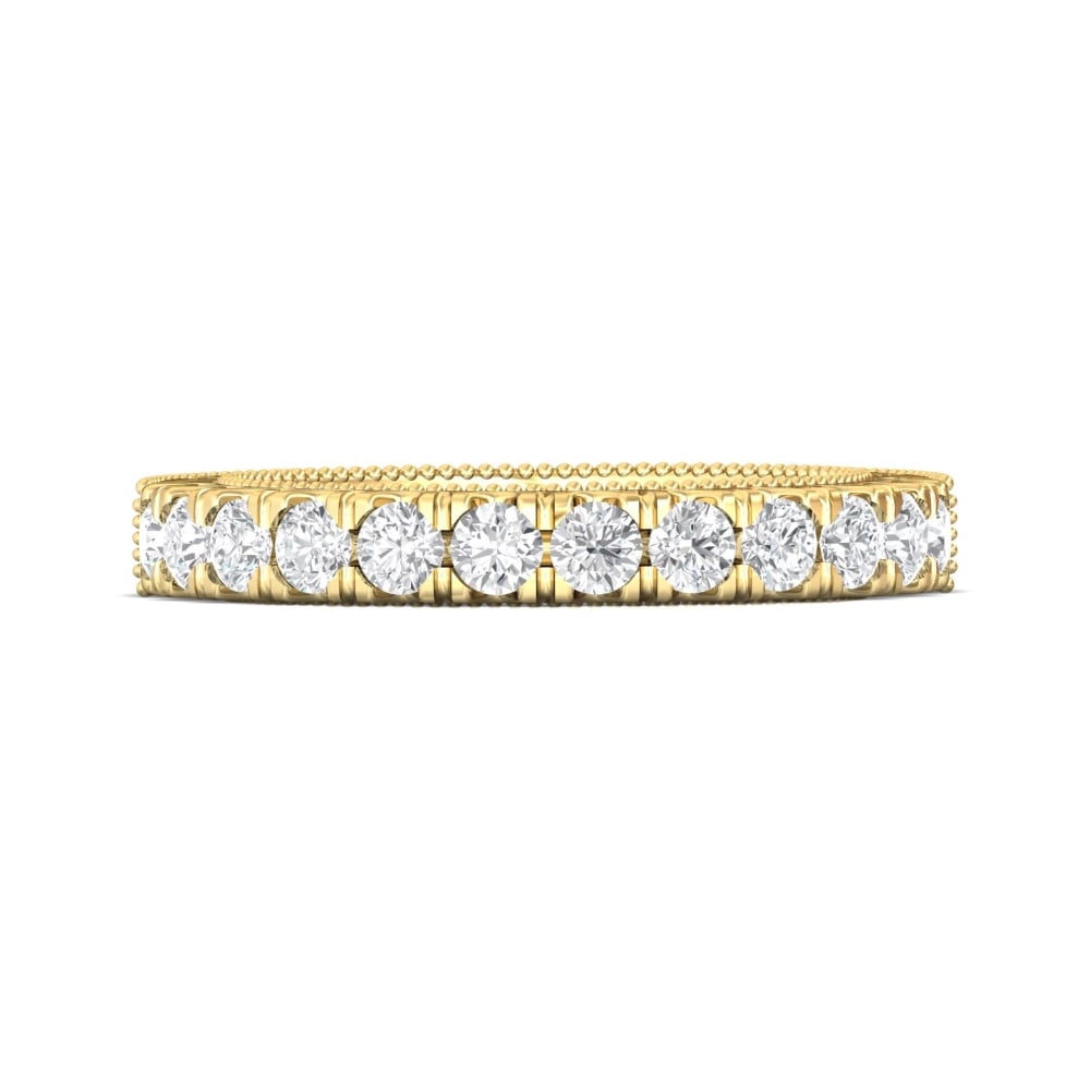 FlyerFit® 18K Yellow Gold Vintage Wedding Band