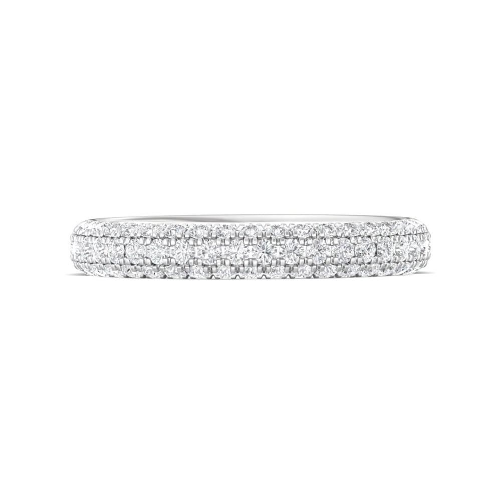 FlyerFit® 14K White Gold Micropave Wedding Band