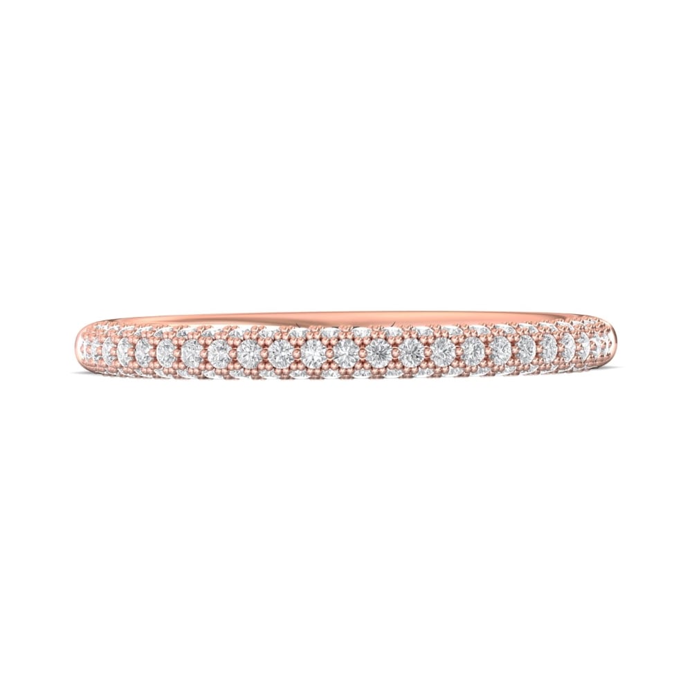 FlyerFit® 14K Pink Gold Micropave Wedding Band