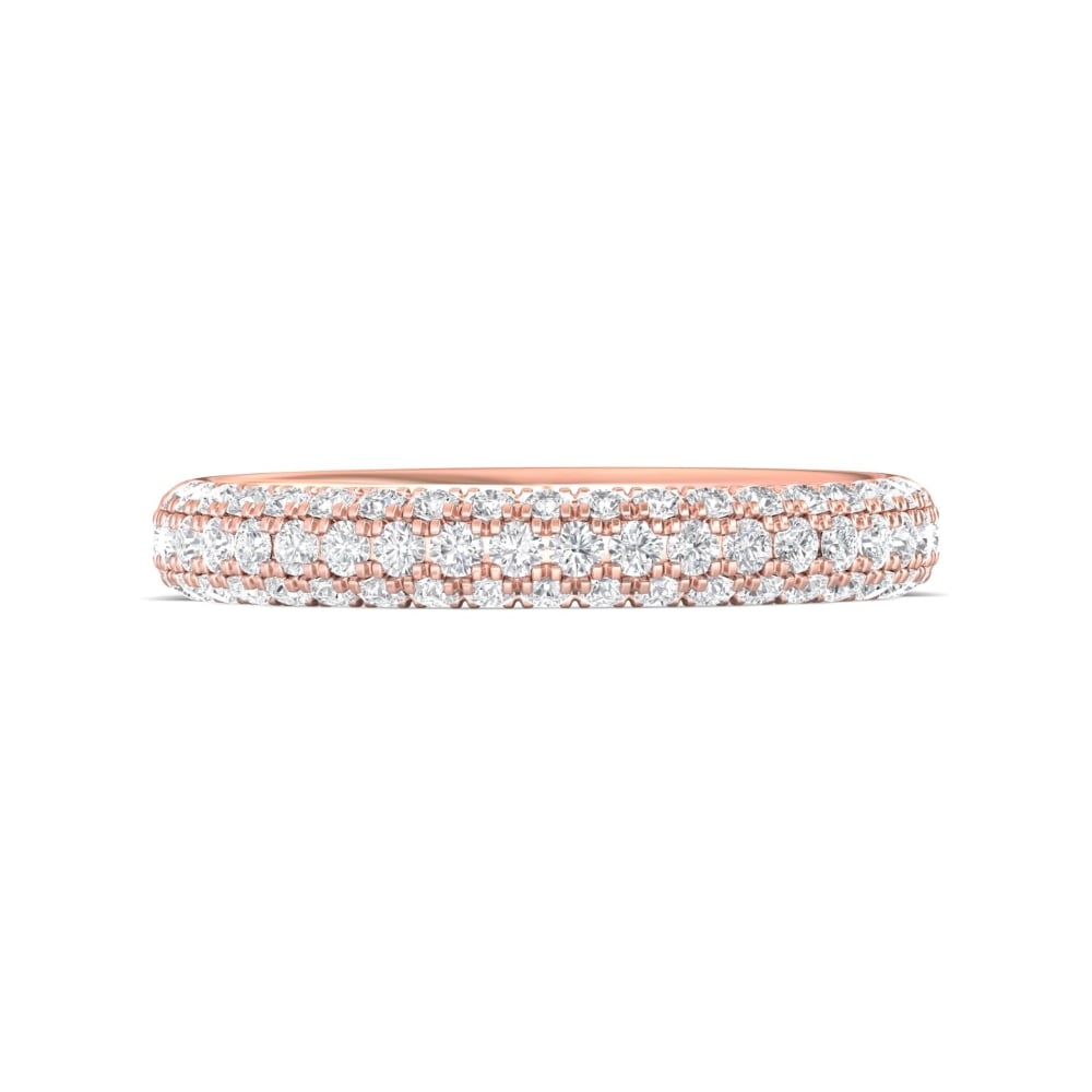 FlyerFit® 14K Pink Gold Micropave Wedding Band