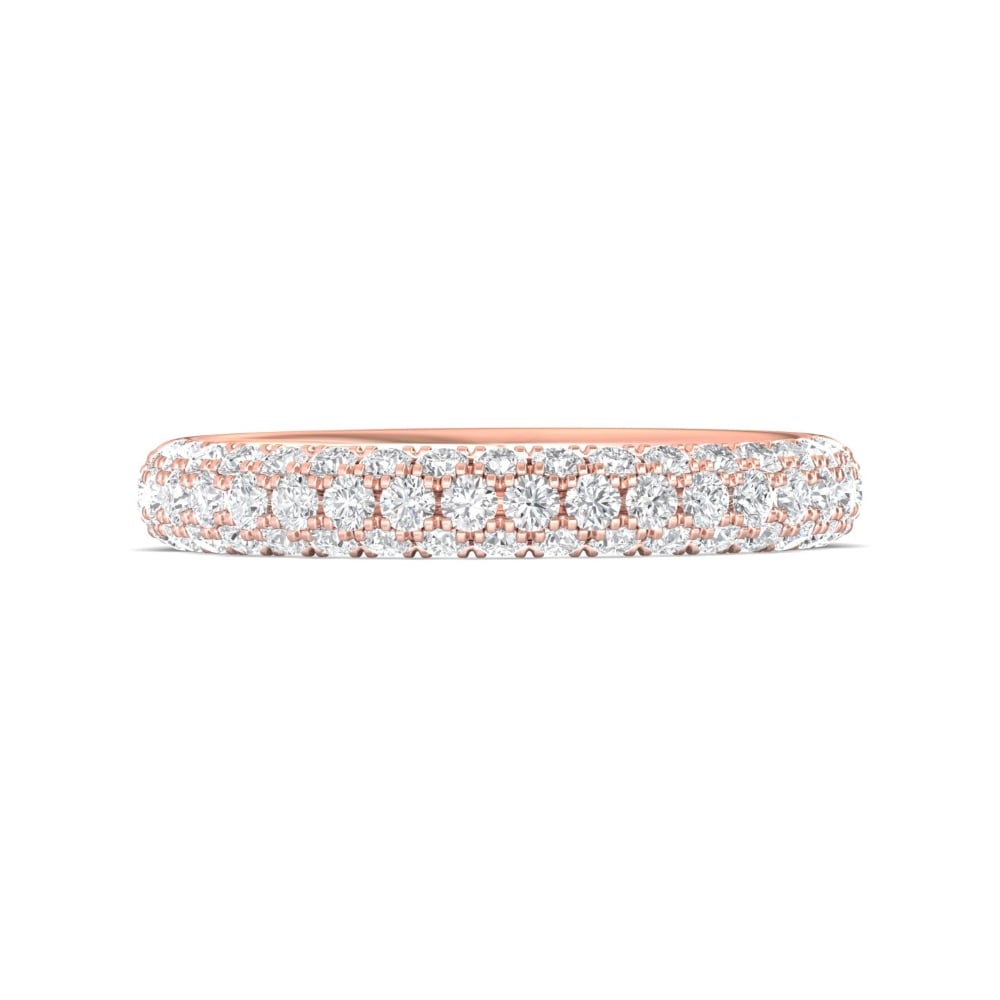 FlyerFit® 14K Pink Gold Micropave Wedding Band