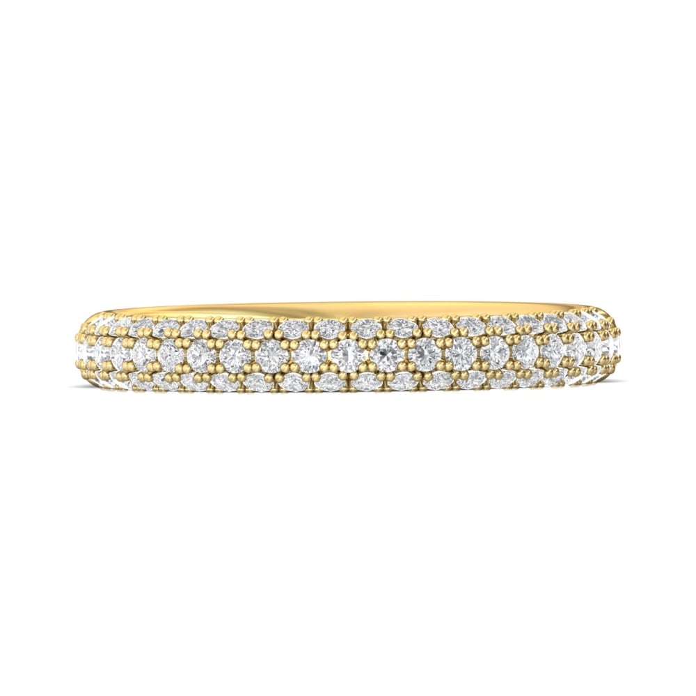 FlyerFit® 14K Yellow Gold Micropave Wedding Band