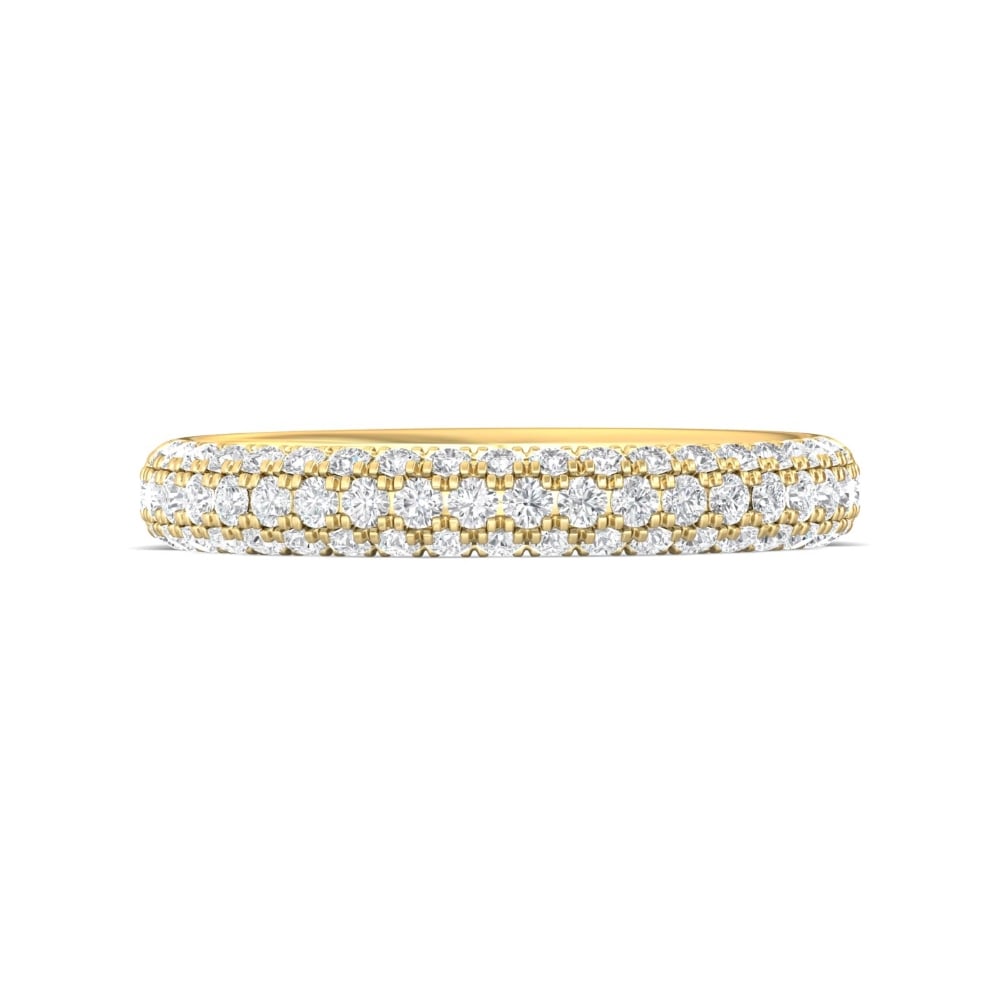 FlyerFit® 14K Yellow Gold Micropave Wedding Band