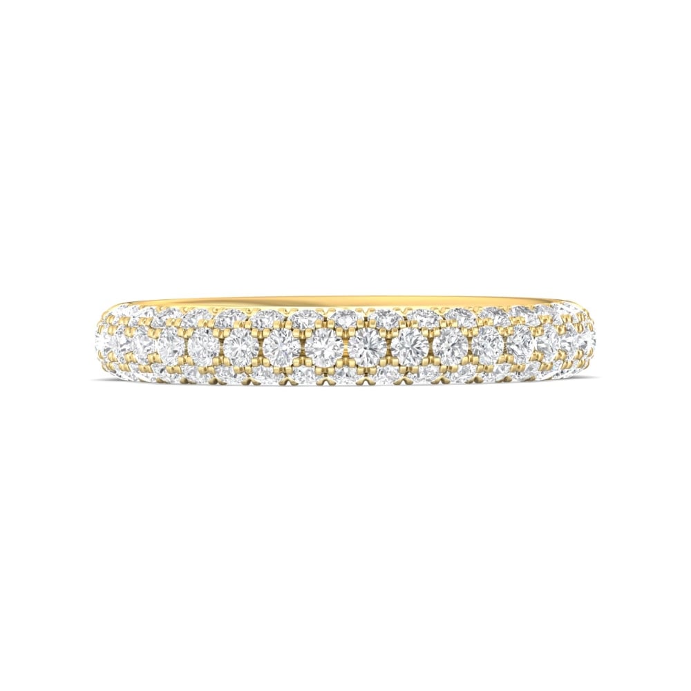 FlyerFit® 14K Yellow Gold Micropave Wedding Band