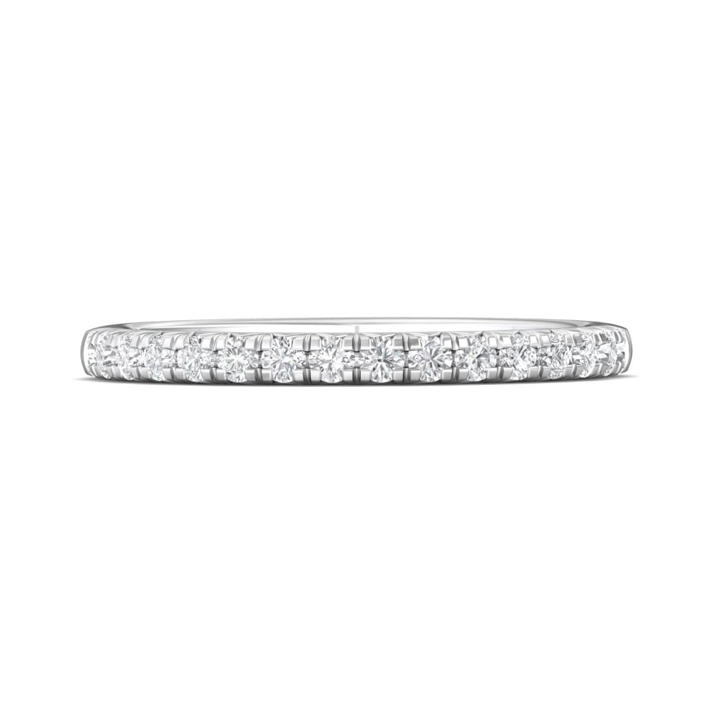 FlyerFit® Platinum Micropave Cutdown Wedding Band