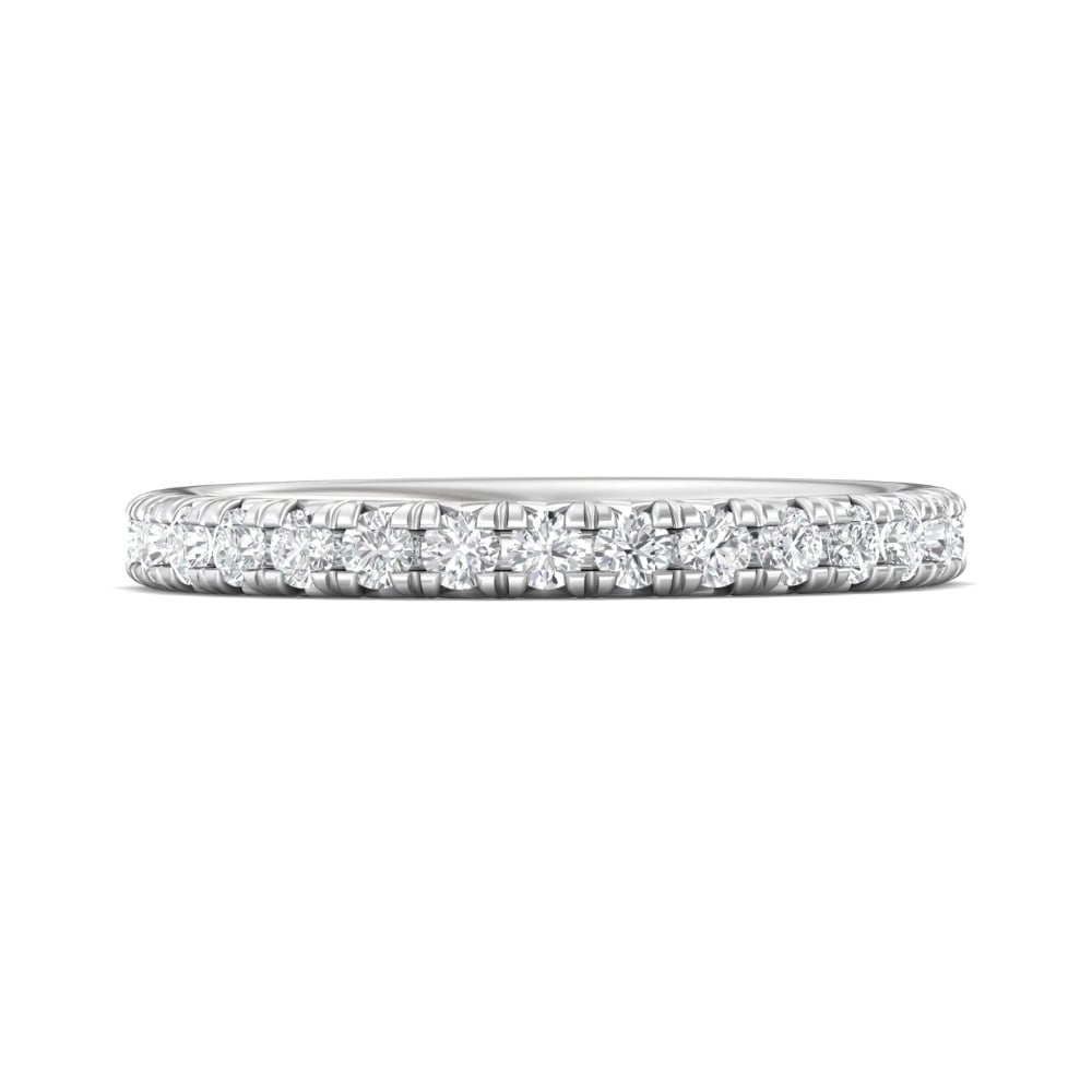 FlyerFit® Platinum Micropave Cutdown Wedding Band