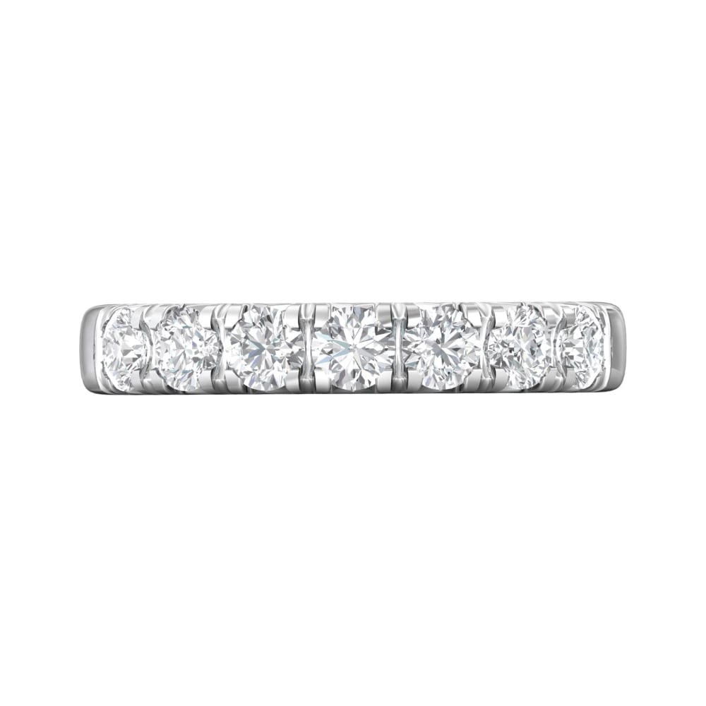 FlyerFit® 14K White Gold Micropave Cutdown Wedding Band