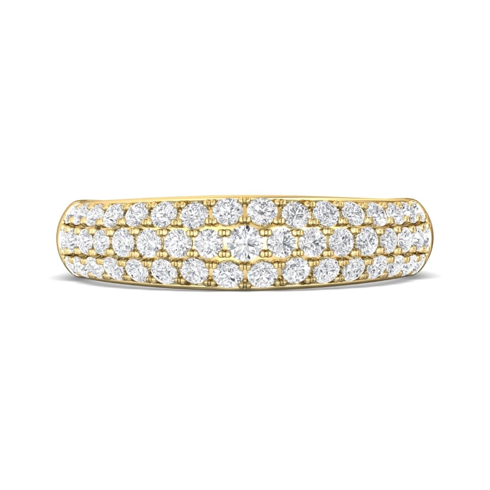 FlyerFit® 14K Yellow Gold Micropave Wedding Band