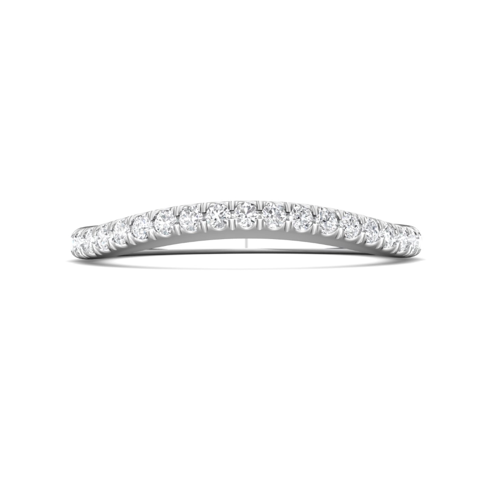 FlyerFit® Platinum Micropave Cutdown Wedding Band