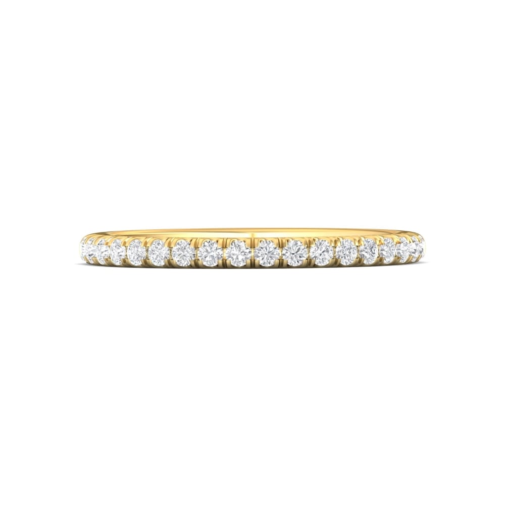 FlyerFit® 14K Yellow Gold Micropave Cutdown Wedding Band