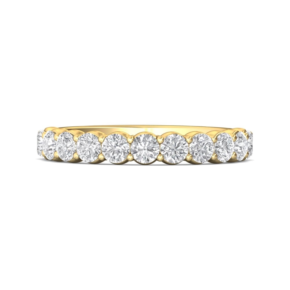 FlyerFit® 14K Yellow Gold Shared Prong Wedding Band