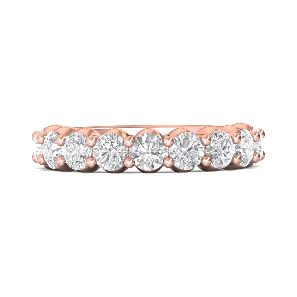 FlyerFit® 18K Pink Gold Shared Prong Wedding Band