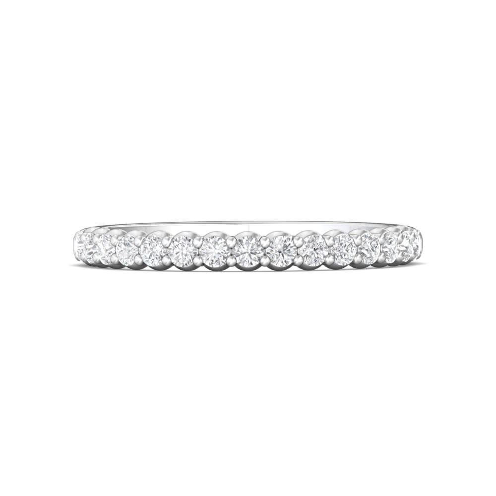 FlyerFit® 18K White Gold Shared Prong Wedding Band