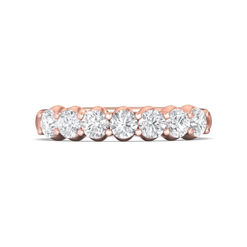 FlyerFit® 14K Pink Gold Shared Prong Wedding Band