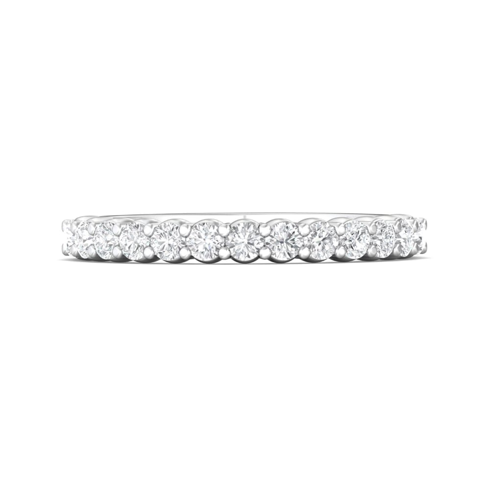 FlyerFit® 18K White Gold Shared Prong Wedding Band