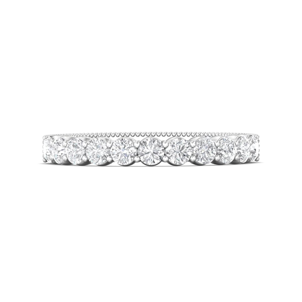 FlyerFit® 14K White Gold Vintage Wedding Band