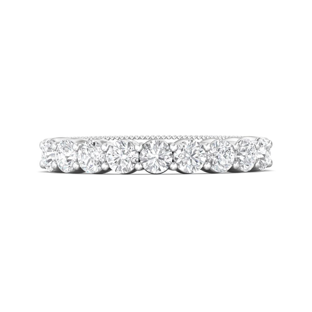 FlyerFit® 18K White Gold Vintage Wedding Band