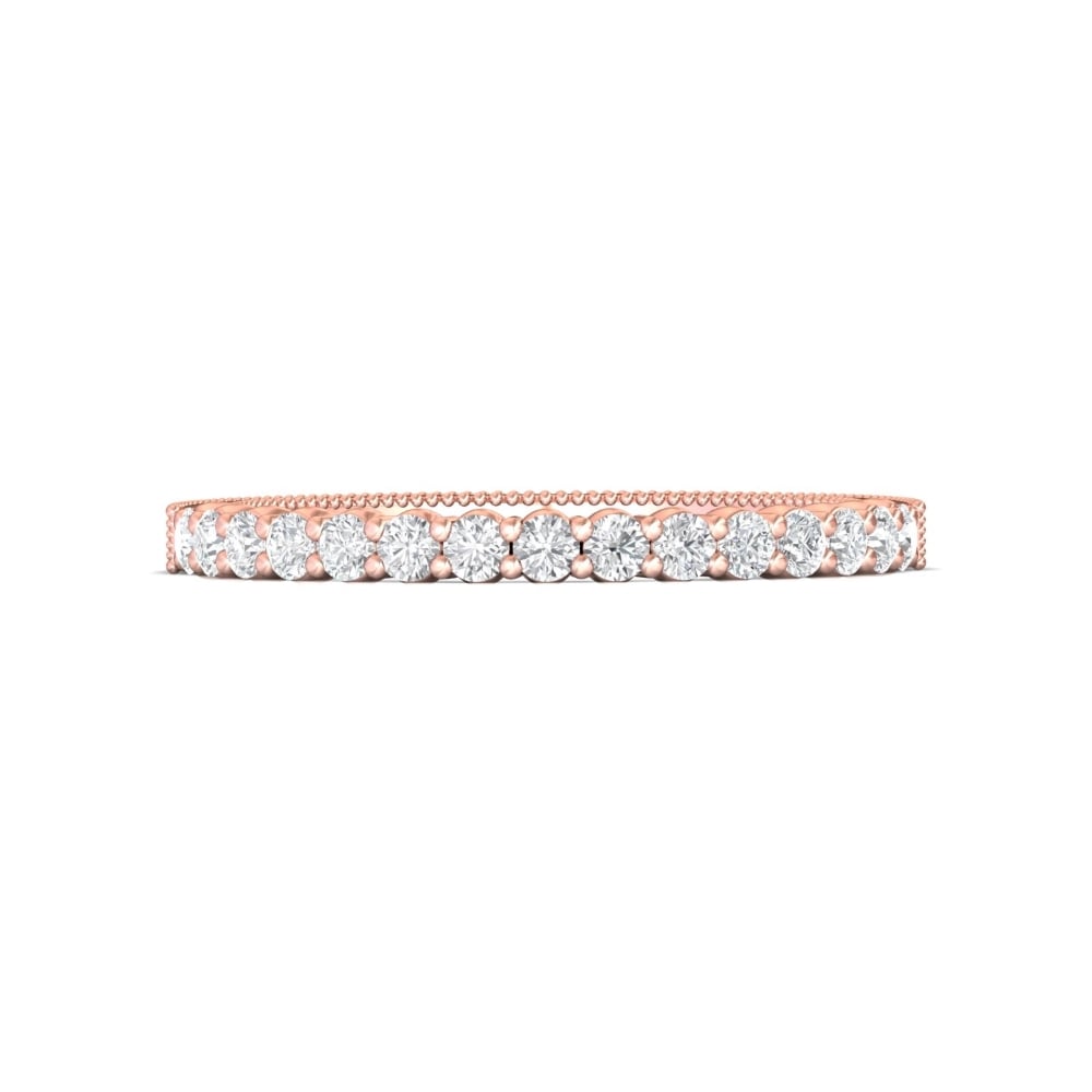 FlyerFit® 14K Pink Gold Vintage Wedding Band