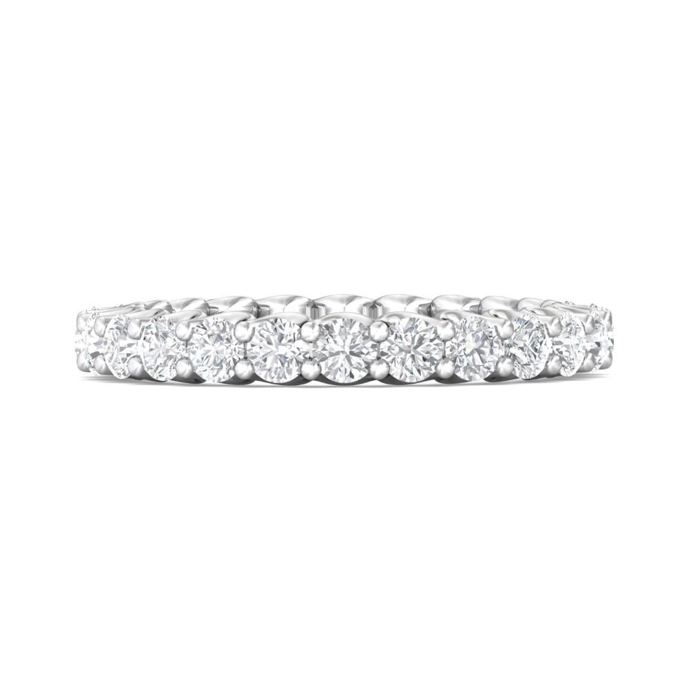 FlyerFit® 18K White Gold Eternity Wedding Band