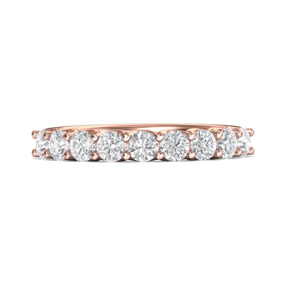 FlyerFit® 18K Pink Gold Shared Prong Wedding Band