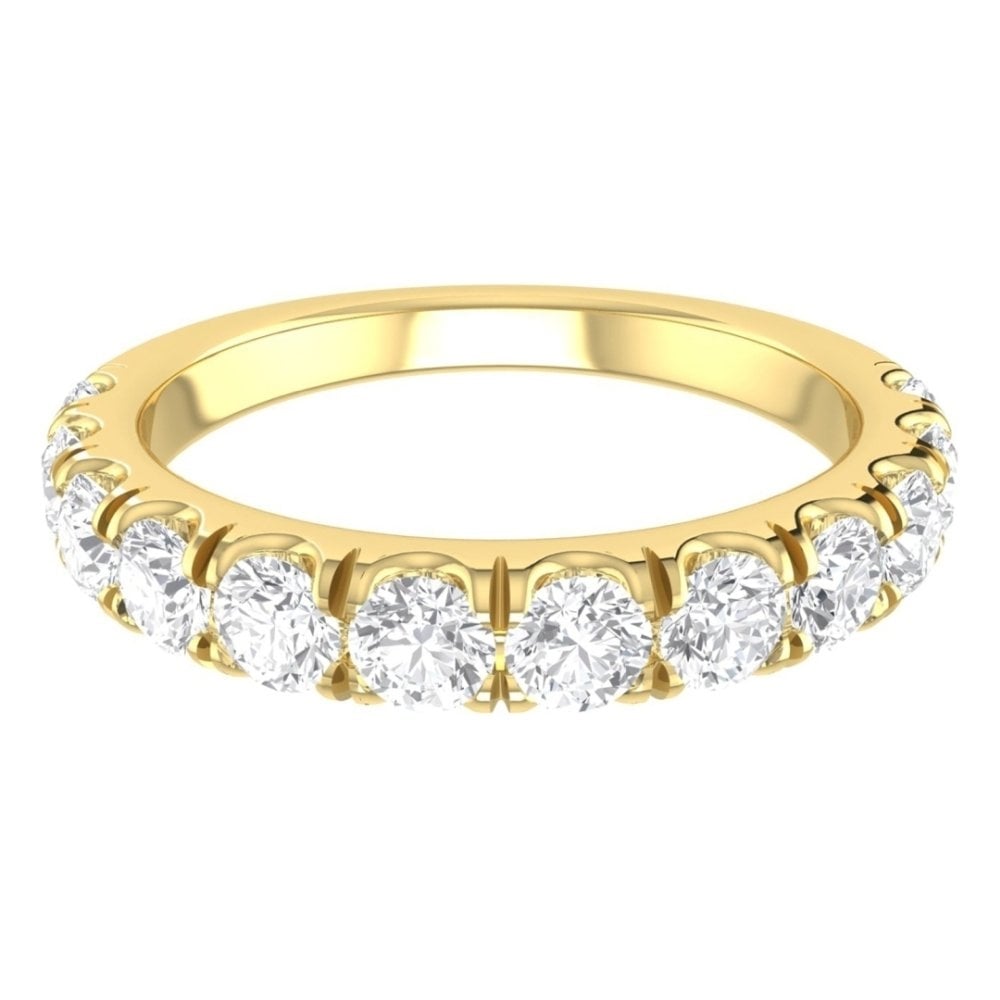 FlyerFit® 14K Yellow Gold Micropave Cutdown Wedding Band