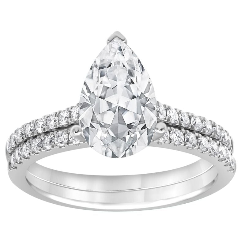 2.5ct Pear Hidden Halo Engagement Ring