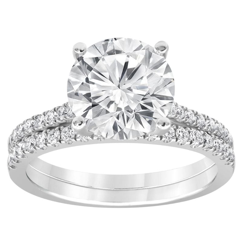 3.5ct Round Hidden Halo Engagement Ring