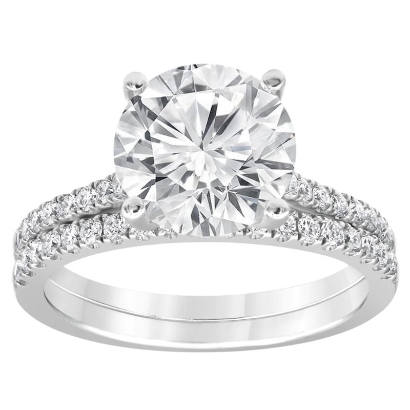 3ct Round Hidden Halo Engagement Ring