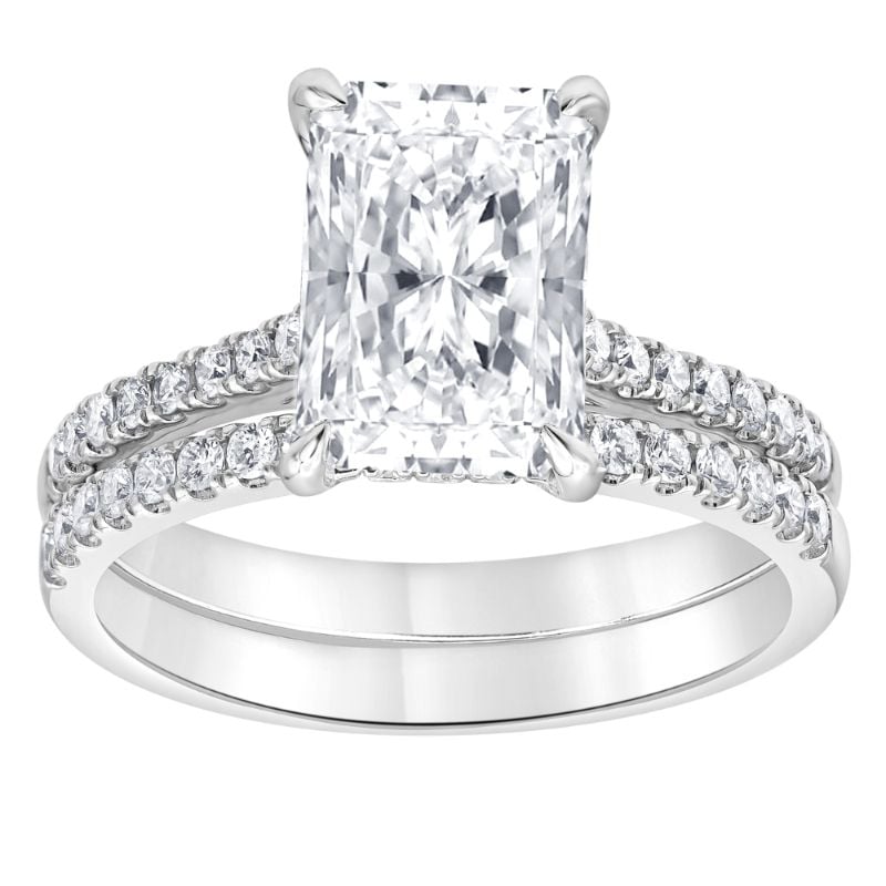 2.5ct Radiant Hidden Halo Engagement Ring