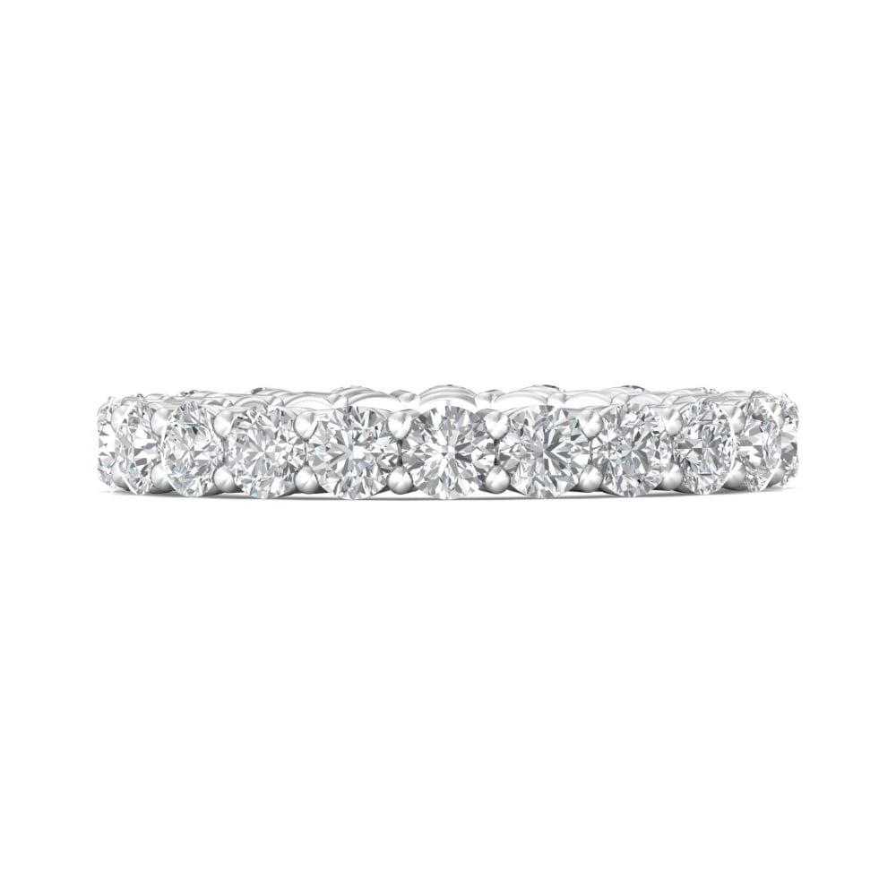 FlyerFit® 18K White Gold Eternity Wedding Band