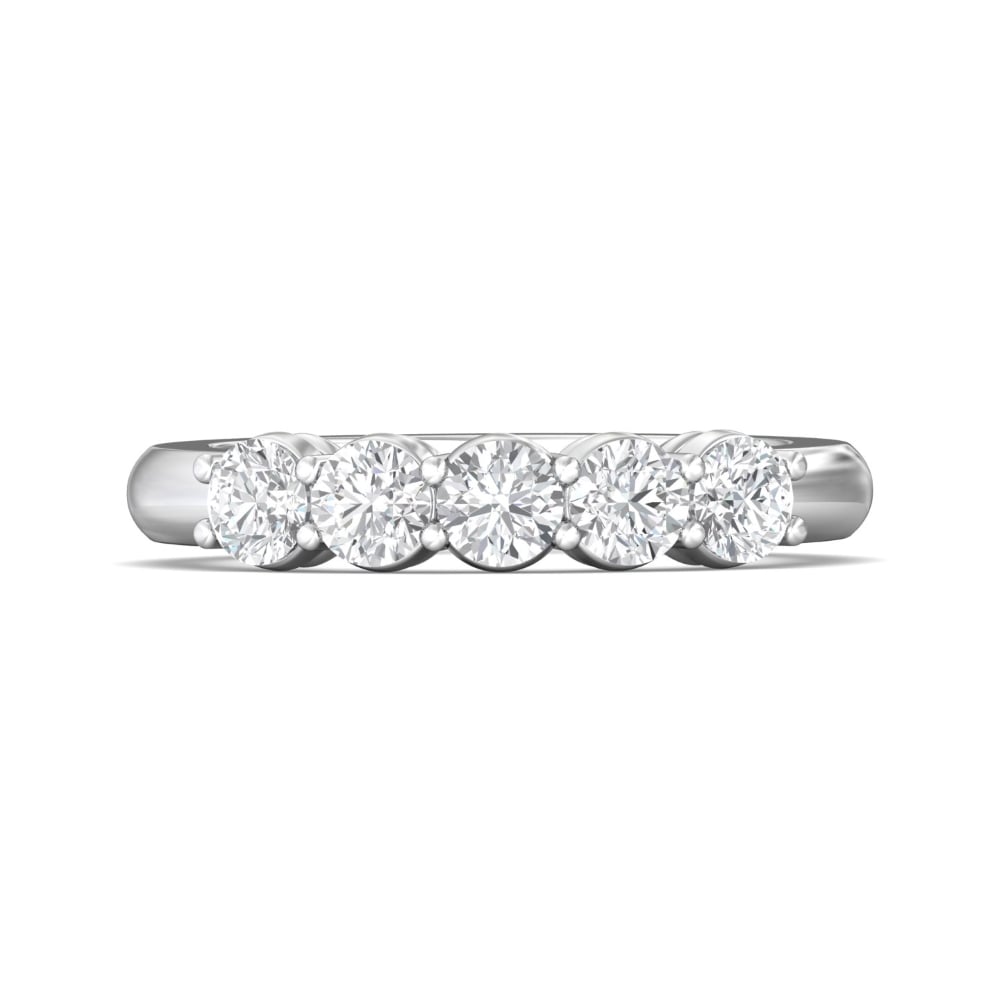 FlyerFit® 14K White Gold Shared Prong Wedding Band