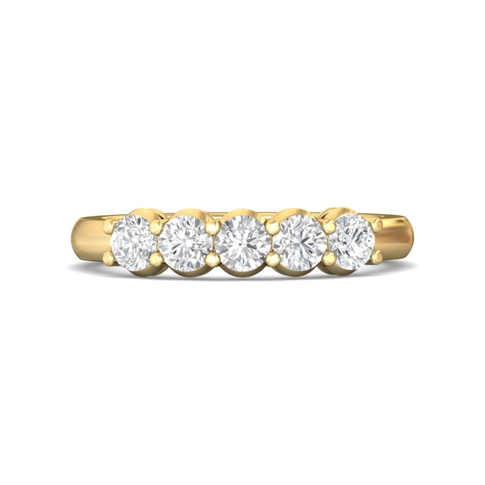 FlyerFit® 18K Yellow Gold Shared Prong Wedding Band