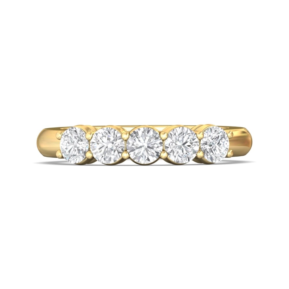 FlyerFit® 14K Yellow Gold Shared Prong Wedding Band