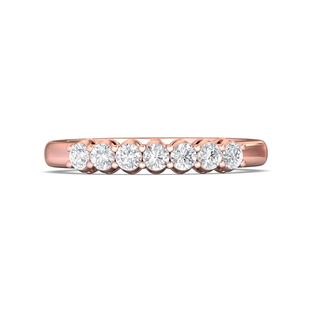 FlyerFit® 14K Pink Gold Shared Prong Wedding Band