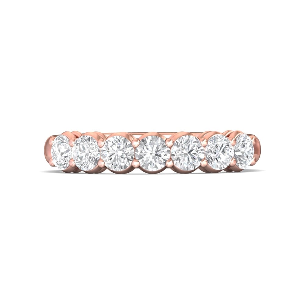 FlyerFit® 14K Pink Gold Shared Prong Wedding Band