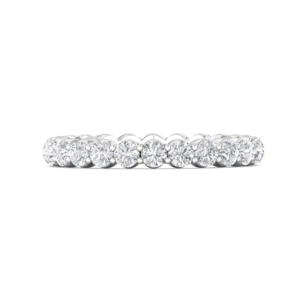 FlyerFit® 18K White Gold Eternity Wedding Band