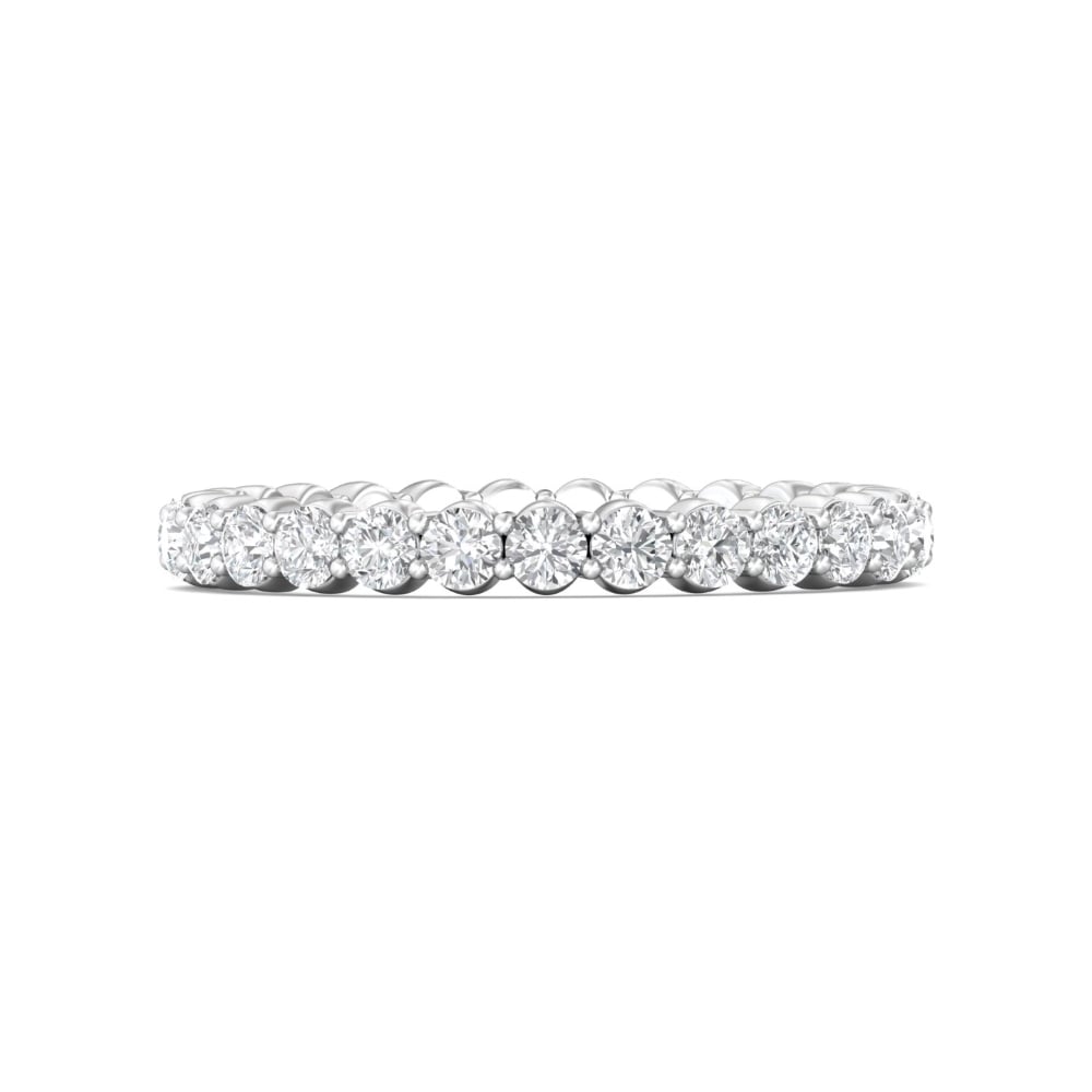 FlyerFit® 18K White Gold Eternity Wedding Band