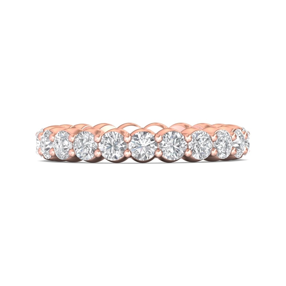 FlyerFit® 14K Pink Gold Eternity Wedding Band