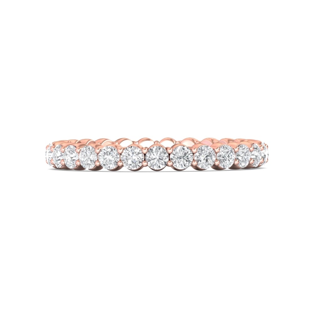 FlyerFit® 14K Pink Gold Eternity Wedding Band