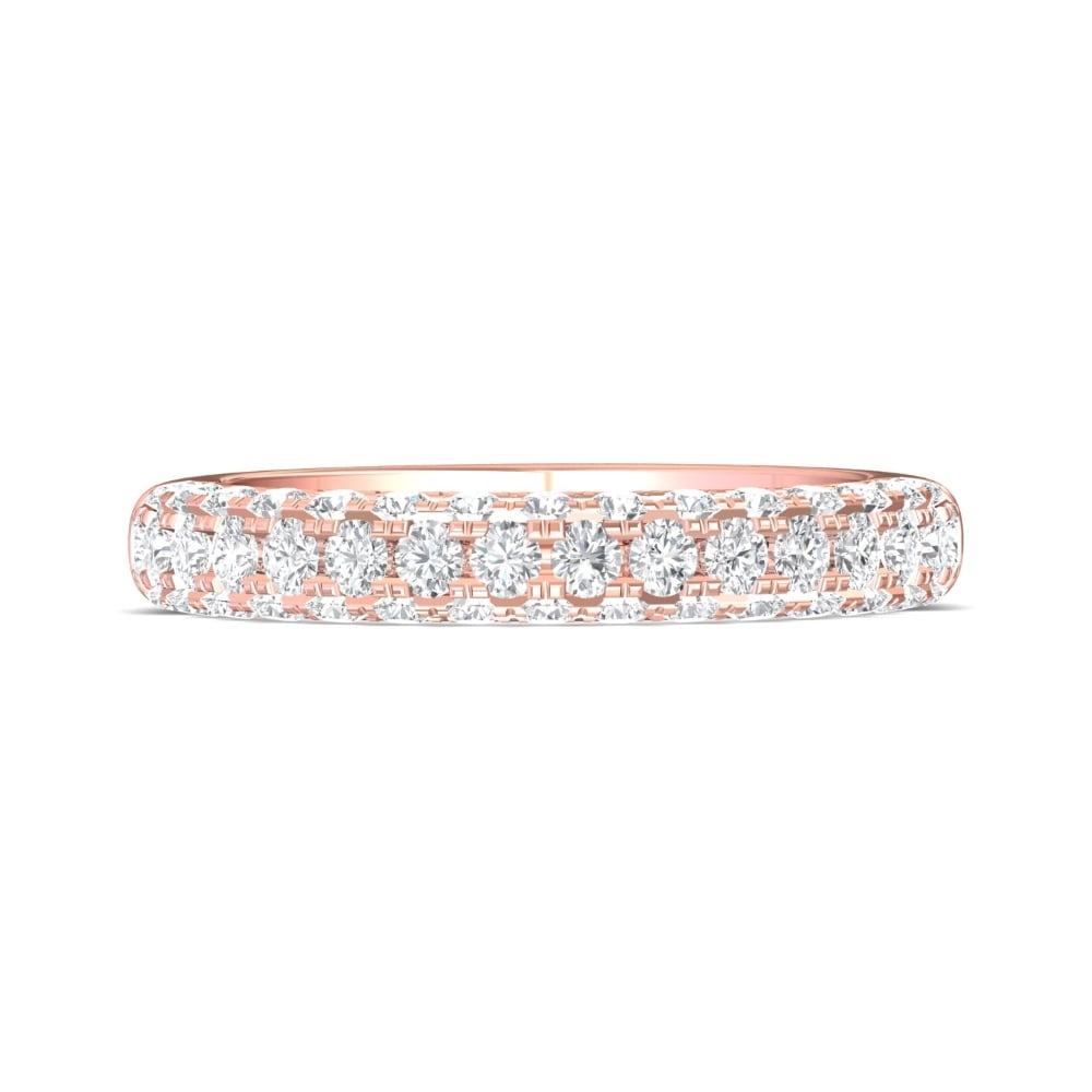 FlyerFit® 14K Pink Gold Micropave Wedding Band